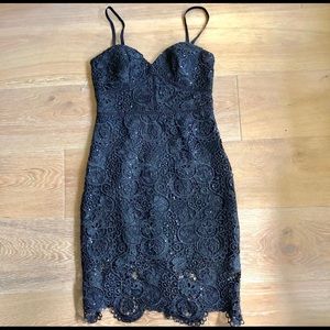 Bebe black lace dress NWT XS